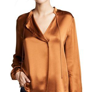 Vince Tie Neck Popover 100% silk blouse size small